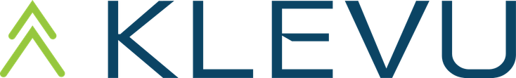 Klevu logo green blue